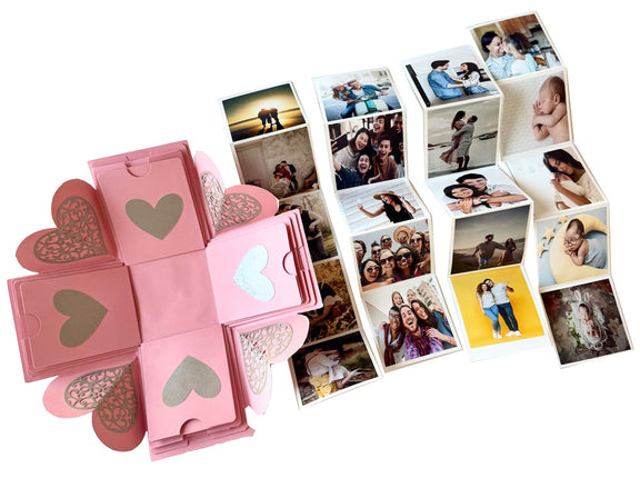 Photo Box with Personalized photo albums - Pink - Elevated view