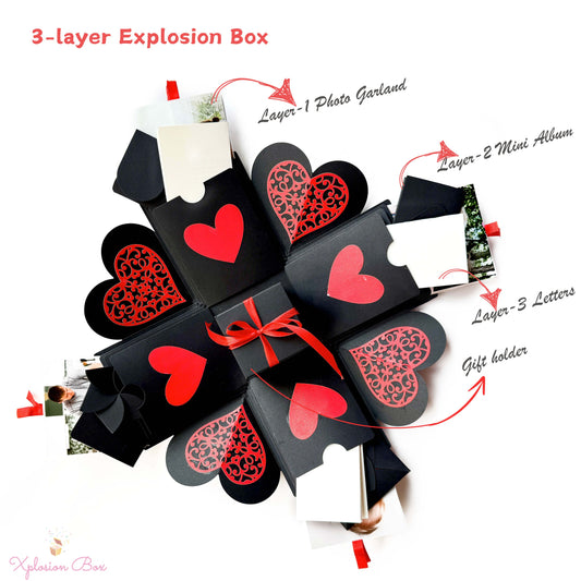 Exploding Gift Box with personalized photo gifts - Collage view