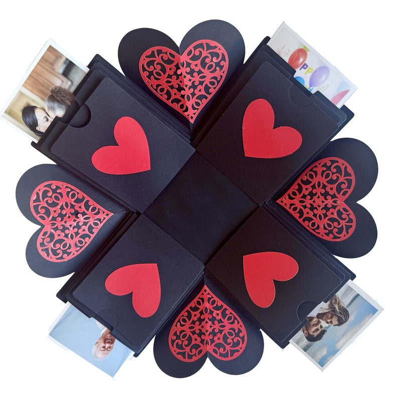 Birthday Explosion Gift Box Black with Personalized Photo gifts

