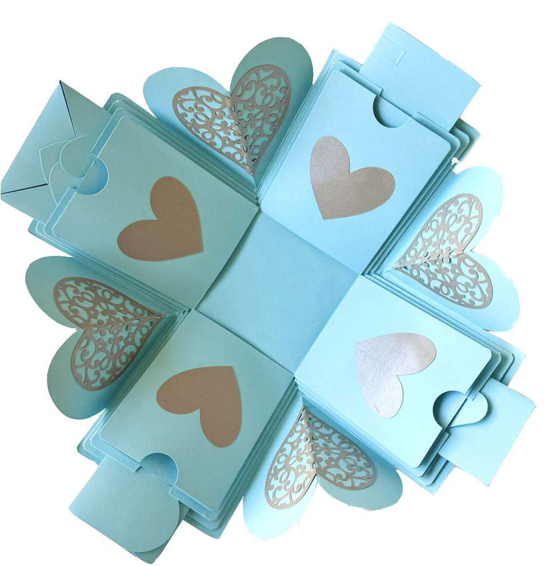 Explosion Gift Box for birthday with customized photos | Blue Xplosion Box