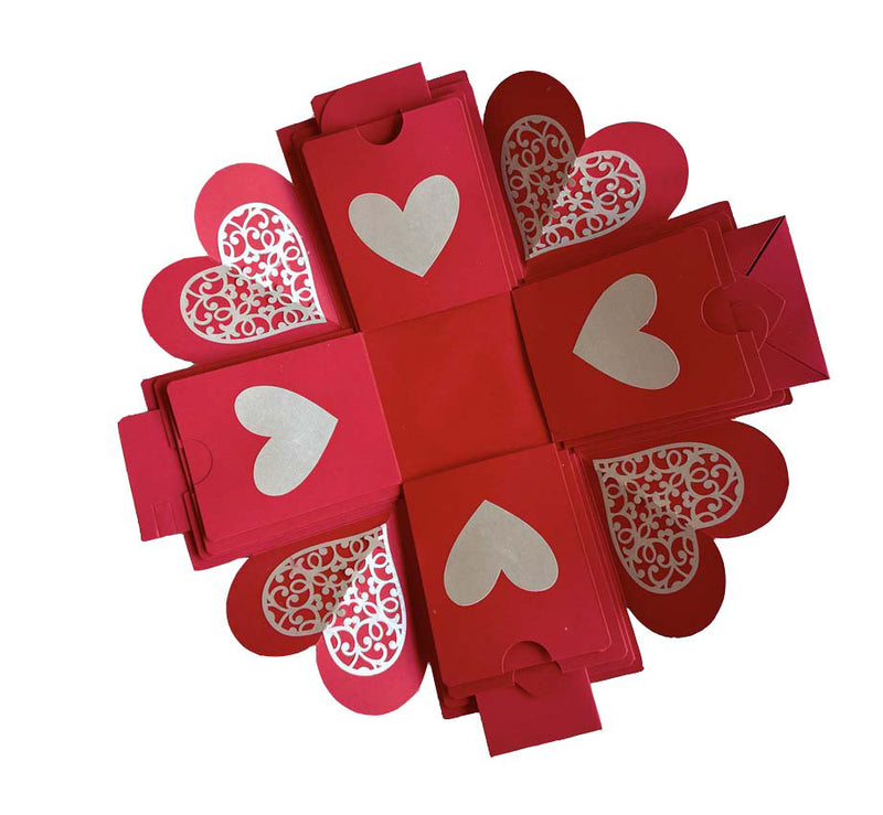 Customized gift with albums - Red Explosion Gift box - Rear view 