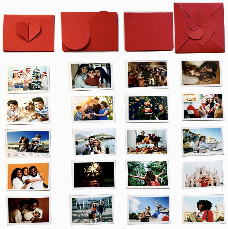 Exploding Gift Box with customized photo albums - Red Photo Gift Box - Collage view 