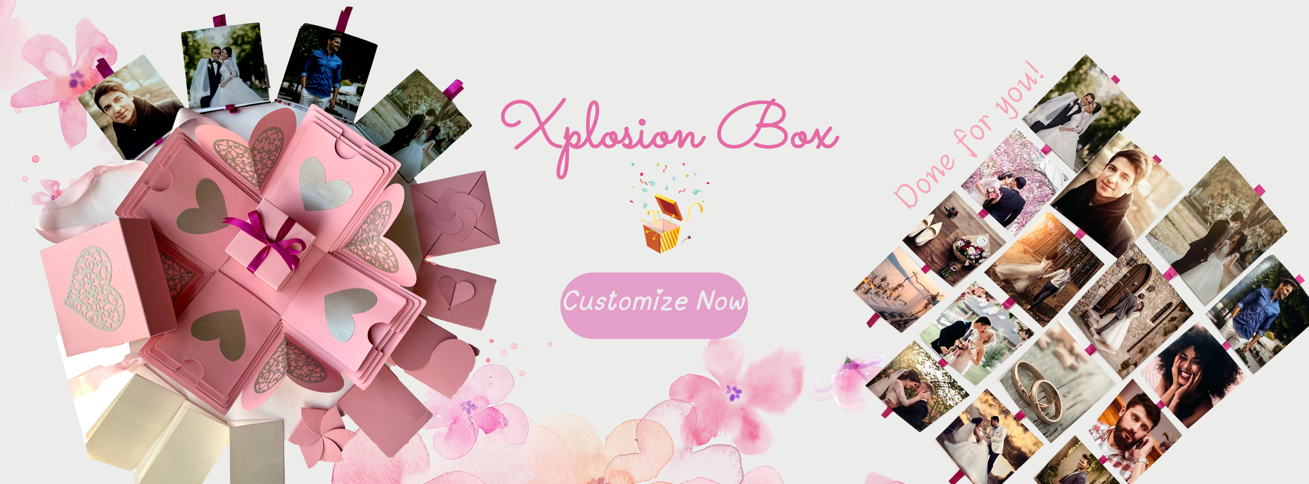 DIY Explosion Box Done For You - Pink Explosion Box banner