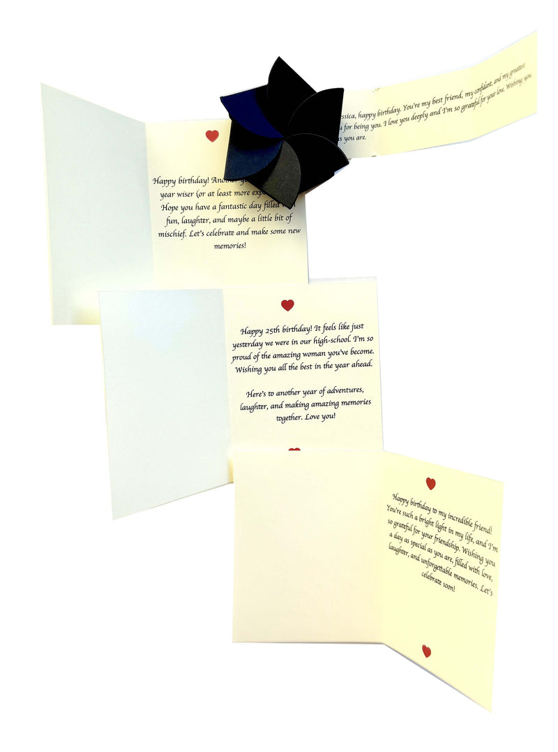 Black Photo Box with customized messages and greetings - Top view
