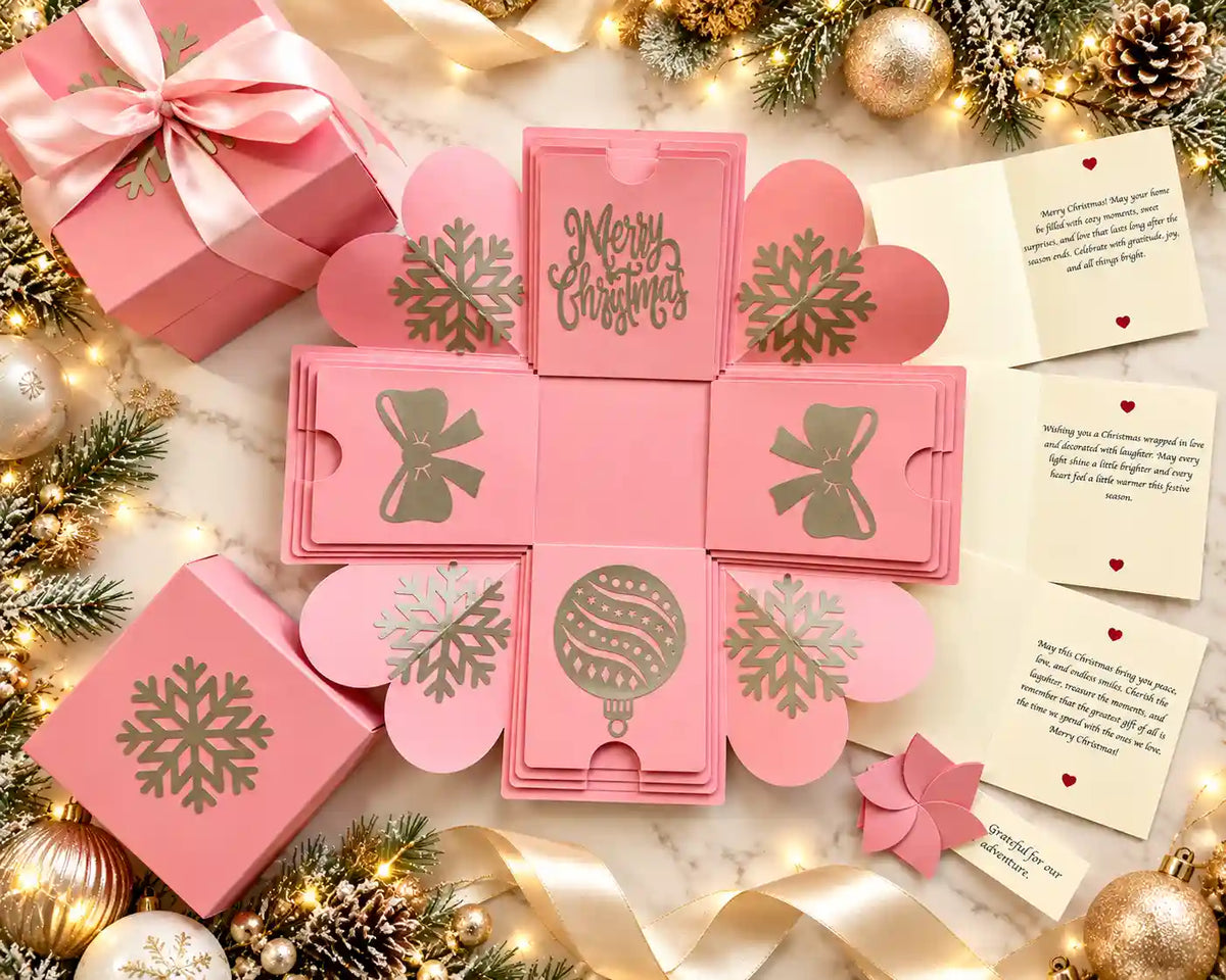 Pink Explosion Gift Box – Personalized Gift with Photos & Messages | Christmas Xplosion Box