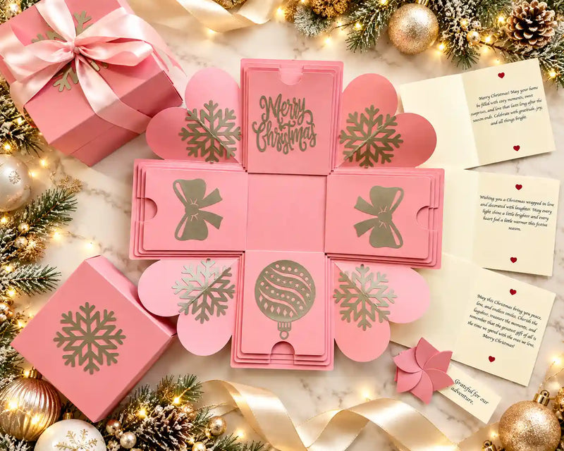 Pink Explosion Gift Box – Personalized Gift with Photos & Messages | Christmas Xplosion Box