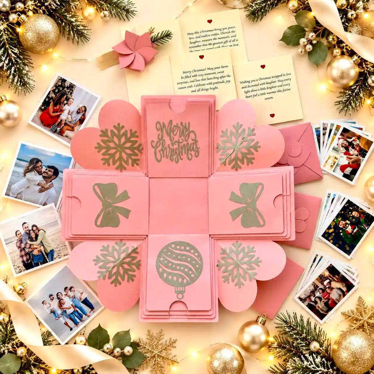 Pink Explosion Gift Box – Personalized Gift with Photos & Messages | Christmas Xplosion Box
